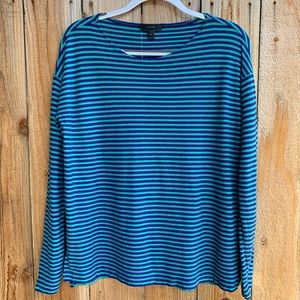 J. Crew Deck Striped Shirt Navy/Green (XS-Small)